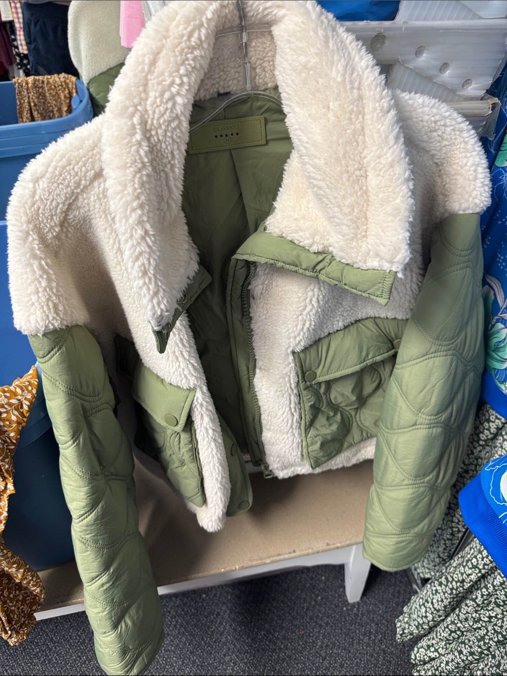 Blanknyc crop Sherpa jacket M // 090226